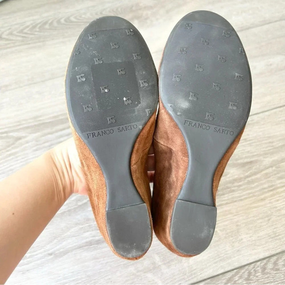 Franco  Sarto Brown Suede Leather Wedges - Picture 10 of 13